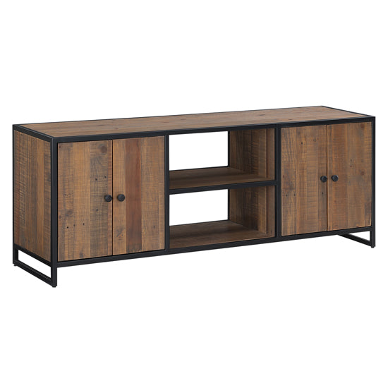 Ooki Wooden TV Stand With 4 Doors And 1 Shelf In Oak