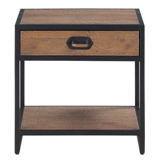 Ooki Wooden Lamp Table With 1 Drawer In Oak
