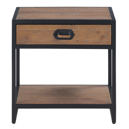 Ooki Wooden Lamp Table With 1 Drawer In Oak