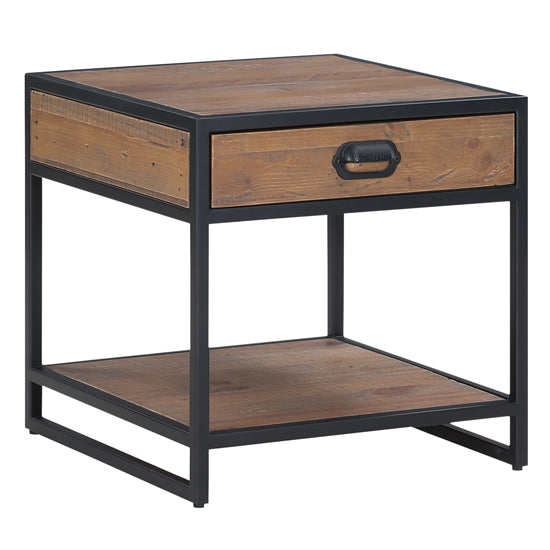 Ooki Wooden Lamp Table With 1 Drawer In Oak
