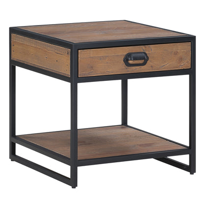 Ooki Wooden Lamp Table With 1 Drawer In Oak