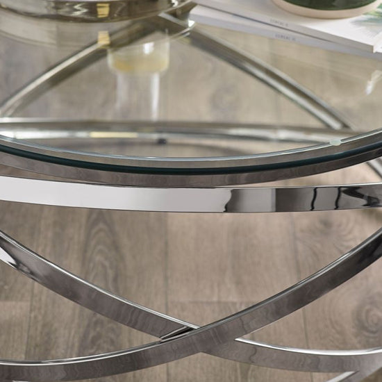Vienna Clear Glass Coffee Table With Chrome Metal Frame