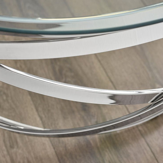 Vienna Clear Glass Coffee Table With Chrome Metal Frame