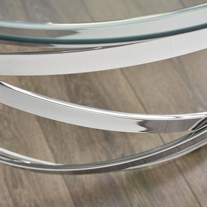 Vienna Clear Glass Coffee Table With Chrome Metal Frame