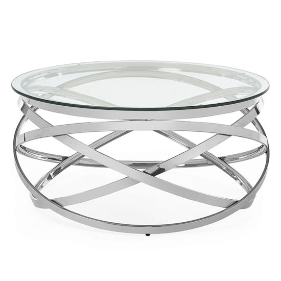 Vienna Clear Glass Coffee Table With Chrome Metal Frame