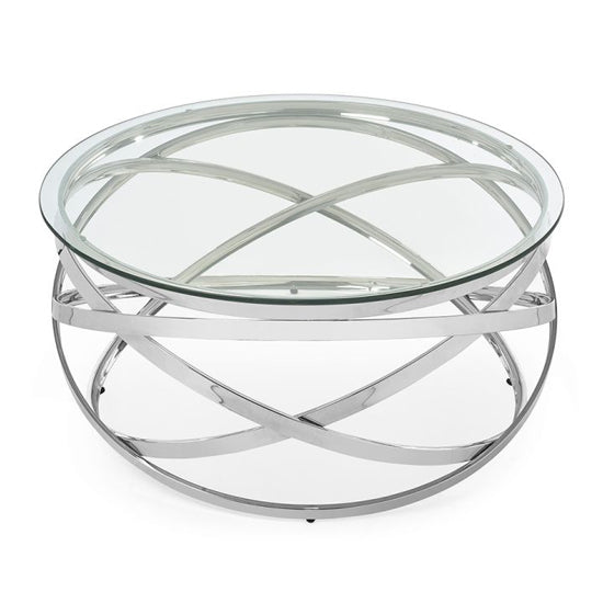 Vienna Clear Glass Coffee Table With Chrome Metal Frame