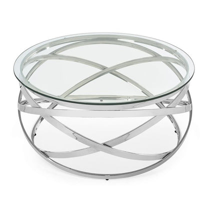 Vienna Clear Glass Coffee Table With Chrome Metal Frame