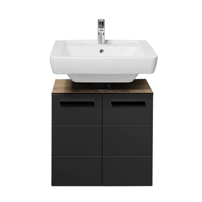 Vista Wooden Under Sink Vanity Unit In Viking Black And Black