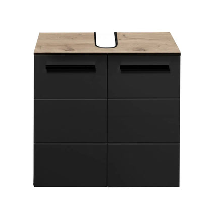 Vista Wooden Under Sink Vanity Unit In Viking Black And Black