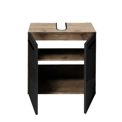 Vista Wooden Under Sink Vanity Unit In Viking Black And Black
