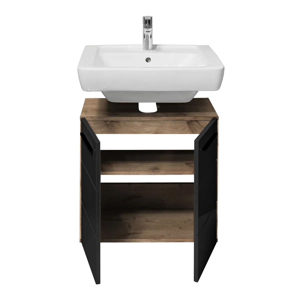 Vista Wooden Under Sink Vanity Unit In Viking Black And Black