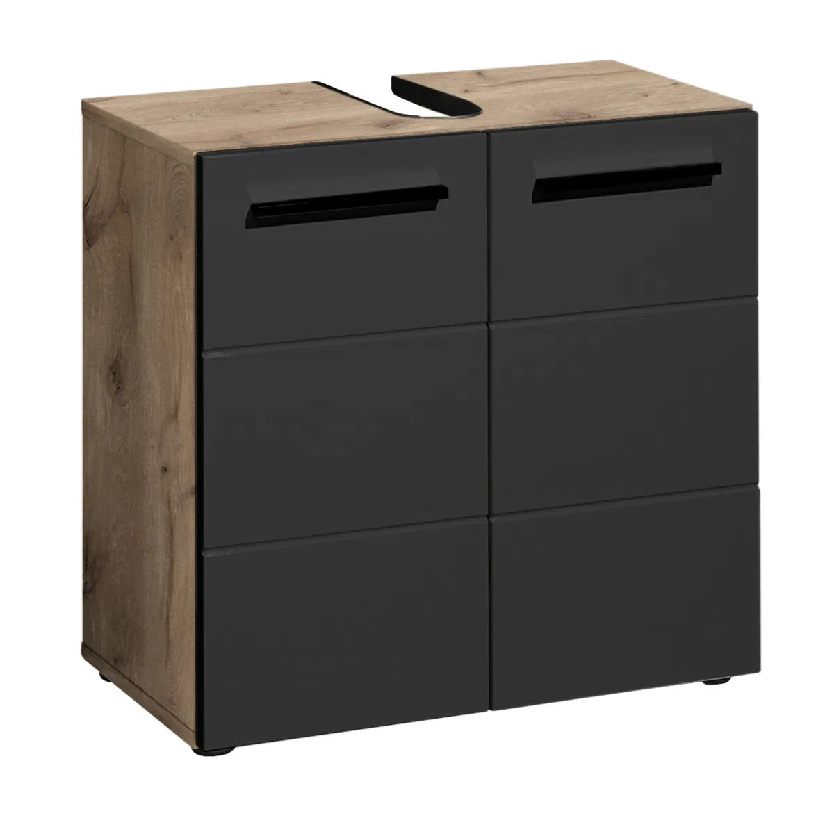 Vista Wooden Under Sink Vanity Unit In Viking Black And Black