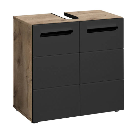 Vista Wooden Under Sink Vanity Unit In Viking Black And Black