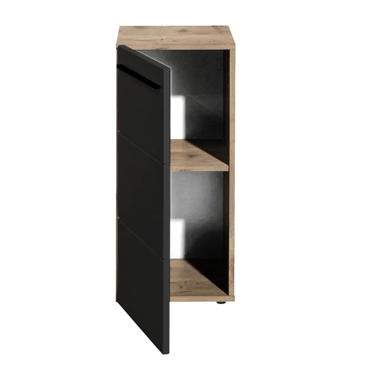 Vista Wooden Bathroom Storage Cabinet In Viking Black And Black