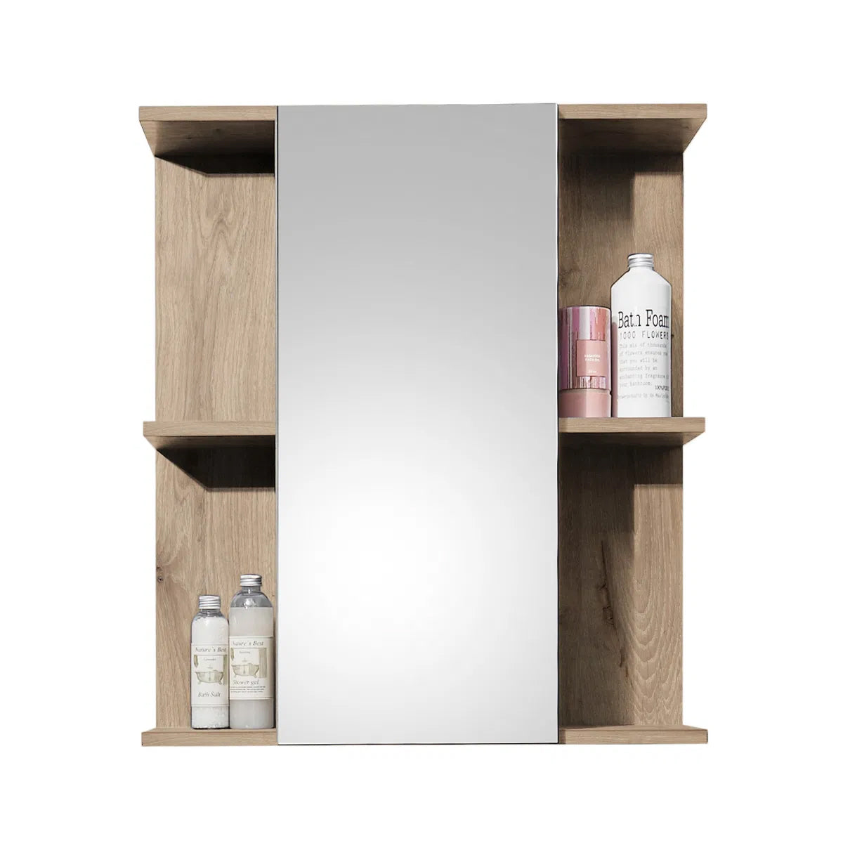 Vista Wooden Bathroom Mirrored Cabinet In Viking Black And Black