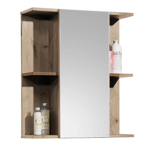 Vista Wooden Bathroom Mirrored Cabinet In Viking Black And Black