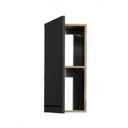 Vista Wall Hung Wooden Bathroom Storage Cabinet In Viking Black And Black