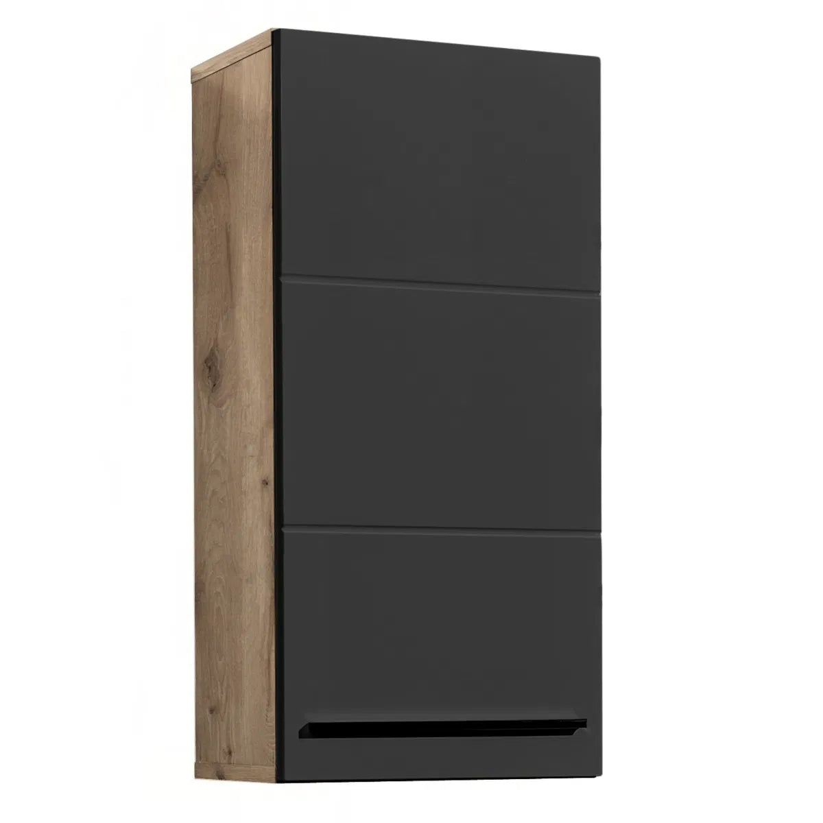 Vista Wall Hung Wooden Bathroom Storage Cabinet In Viking Black And Black