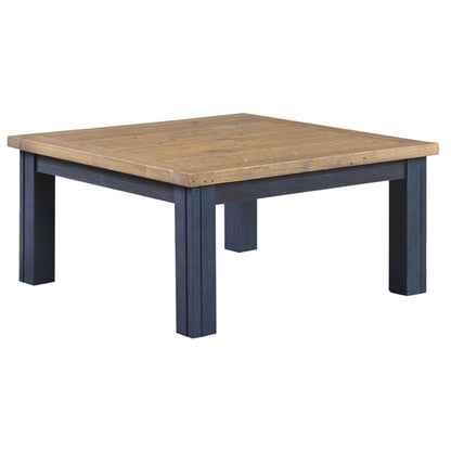 Splash Wooden Square Coffee Table In Oak And Blue