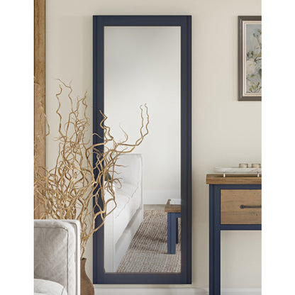 Splash Extra Long Wall Mirror In Blue Wooden Frame