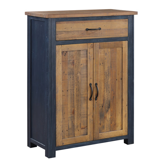 Splash Wooden Shoe Storage Cabinet With Drawer In Blue