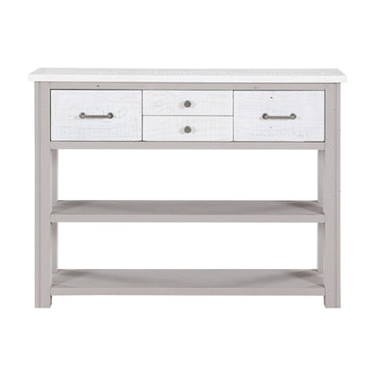 GreyStone Wooden Console Table With 4 Drawers In Grey