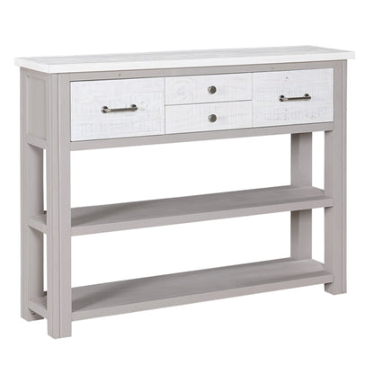 GreyStone Wooden Console Table With 4 Drawers In Grey