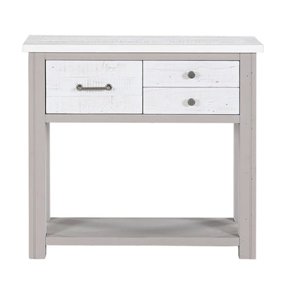 GreyStone Wooden Console Table With 3 Drawers In Grey