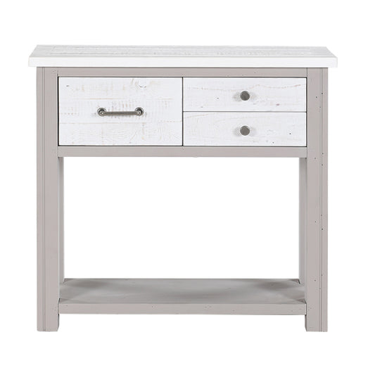 GreyStone Wooden Console Table With 3 Drawers In Grey
