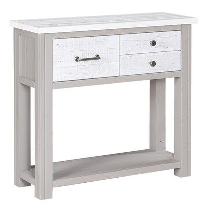 GreyStone Wooden Console Table With 3 Drawers In Grey