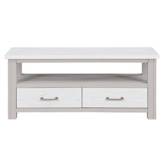 GreyStone Wooden TV Stand With 2 Drawers In Grey