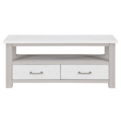 GreyStone Wooden TV Stand With 2 Drawers In Grey