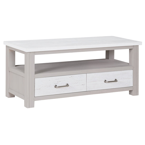 GreyStone Wooden TV Stand With 2 Drawers In Grey