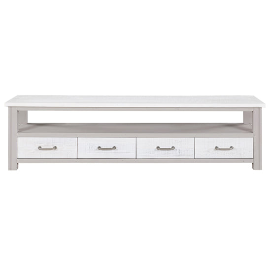 GreyStone Wooden Wide TV Stand With 4 Drawers In Grey