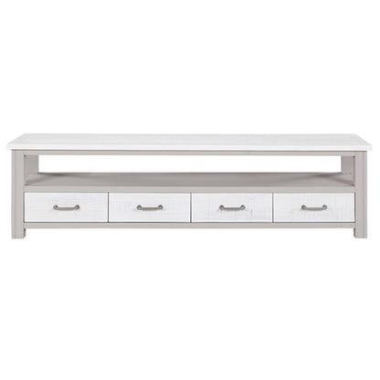 GreyStone Wooden Wide TV Stand With 4 Drawers In Grey