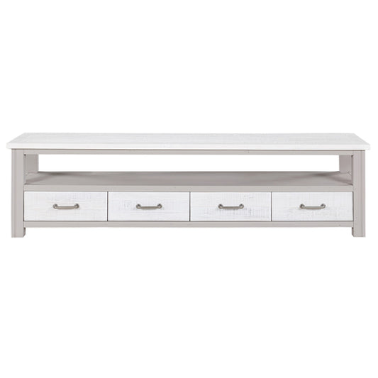 GreyStone Wooden Wide TV Stand With 4 Drawers In Grey