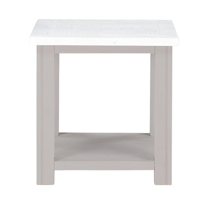 GreyStone Wooden Lamp Table Square In Grey