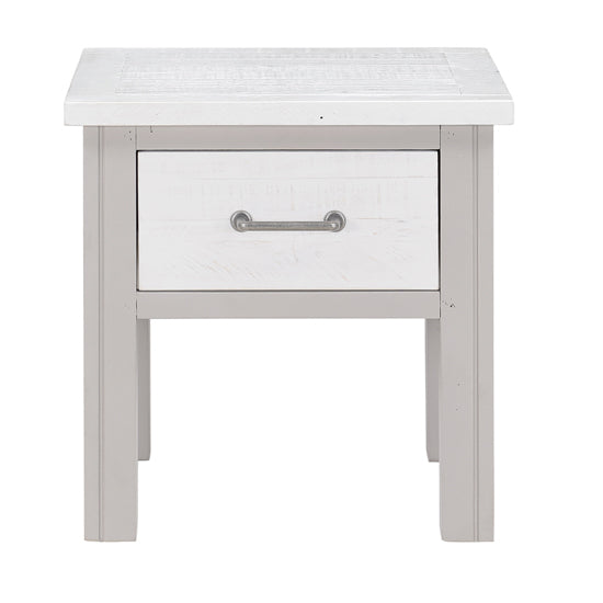 GreyStone Wooden Lamp Table With 1 Drawer In Grey