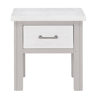 GreyStone Wooden Lamp Table With 1 Drawer In Grey
