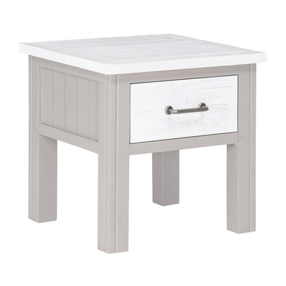 GreyStone Wooden Lamp Table With 1 Drawer In Grey
