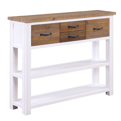 Splash Wooden Console Table With 4 Drawers In White