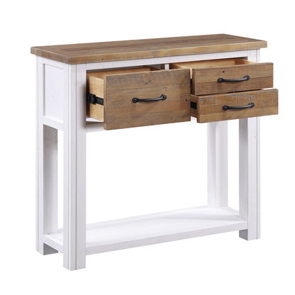 Splash Wooden Console Table With 3 Drawers In White