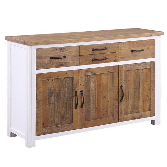 Splash Wooden Sideboard With 3 Doors And 4 Drawers In White