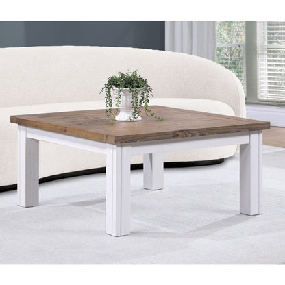 Splash Wooden Square Coffee Table In Oak And White