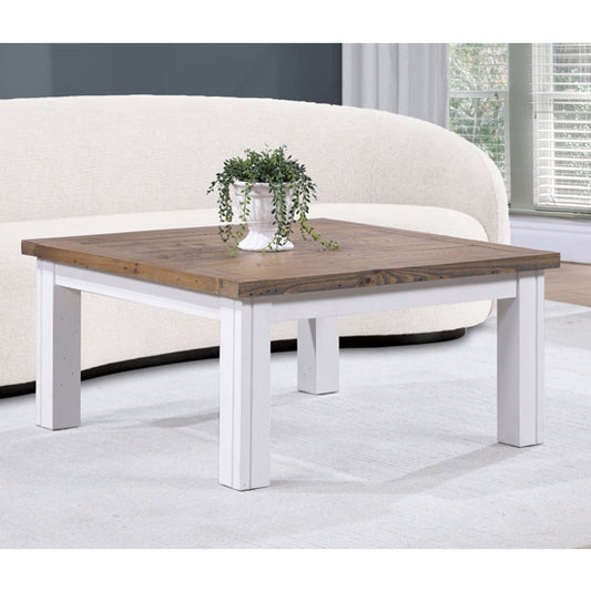 Splash Wooden Square Coffee Table In Oak And White