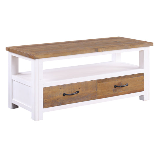 Splash Wooden TV Stand With 2 Drawers In Oak And White