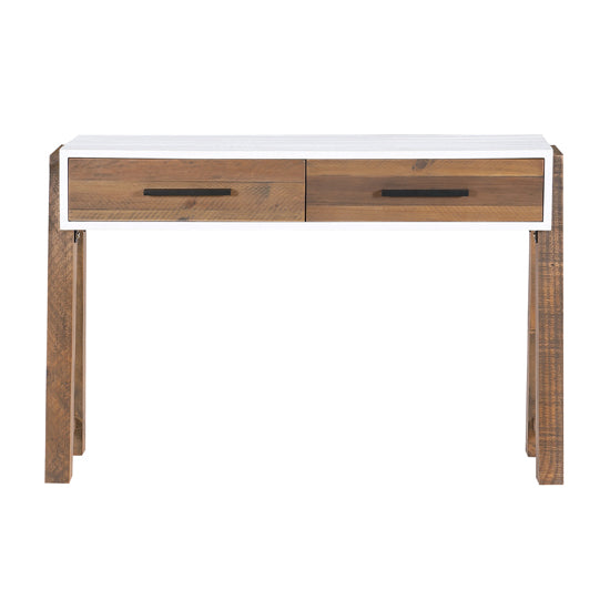 Trinity Wooden Console Table With 2 Drawers In White And Oak