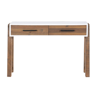 Trinity Wooden Console Table With 2 Drawers In White And Oak