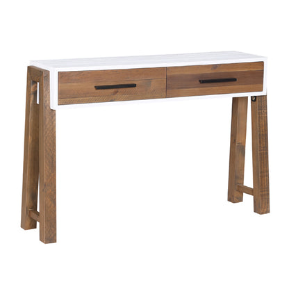 Trinity Wooden Console Table With 2 Drawers In White And Oak
