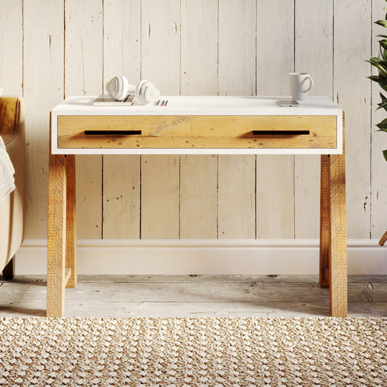 Trinity Wooden Home And Office Laptop Desk In White And Oak